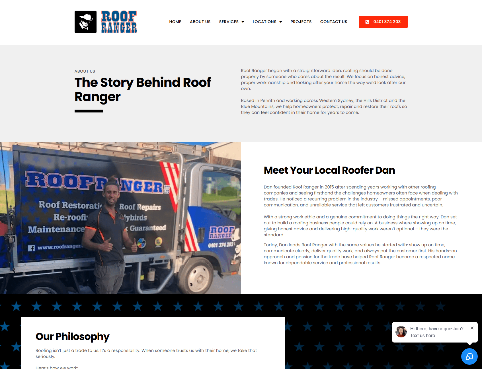 The new Roof Ranger about page