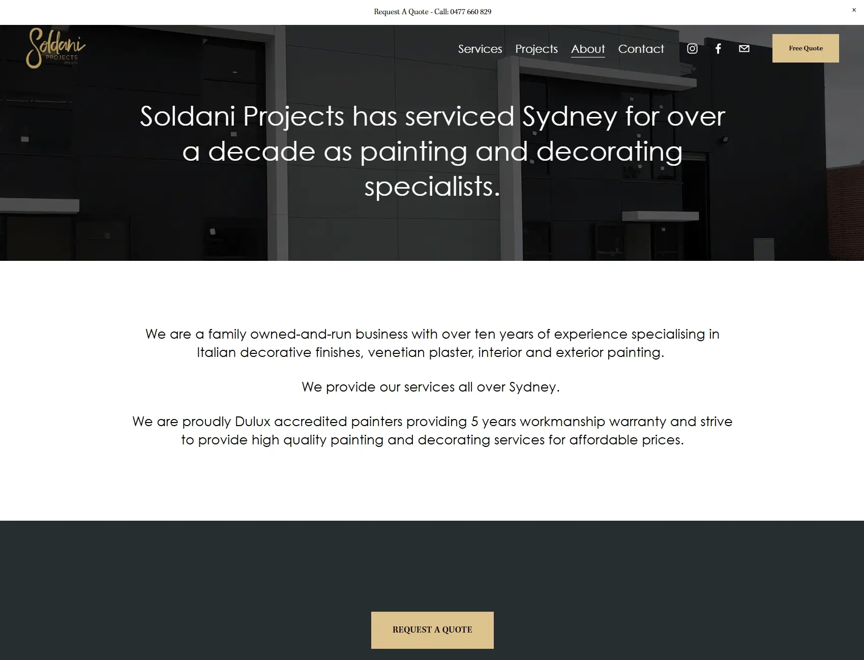 The old Soldani Projects about page