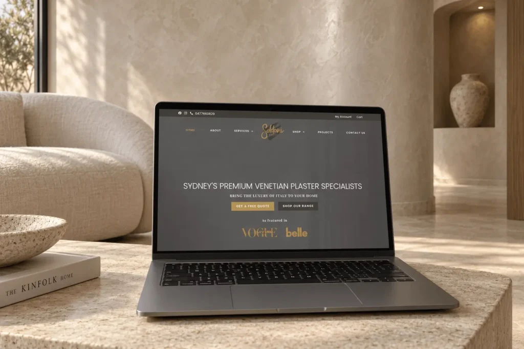 The Soldani Projects website built by JS Website Design, shown on laptop, tablet and phone