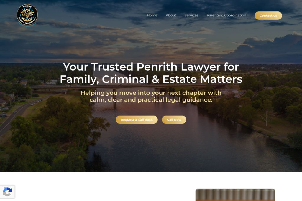 Speirs Family & Criminal Law website designed by JS Website Design
