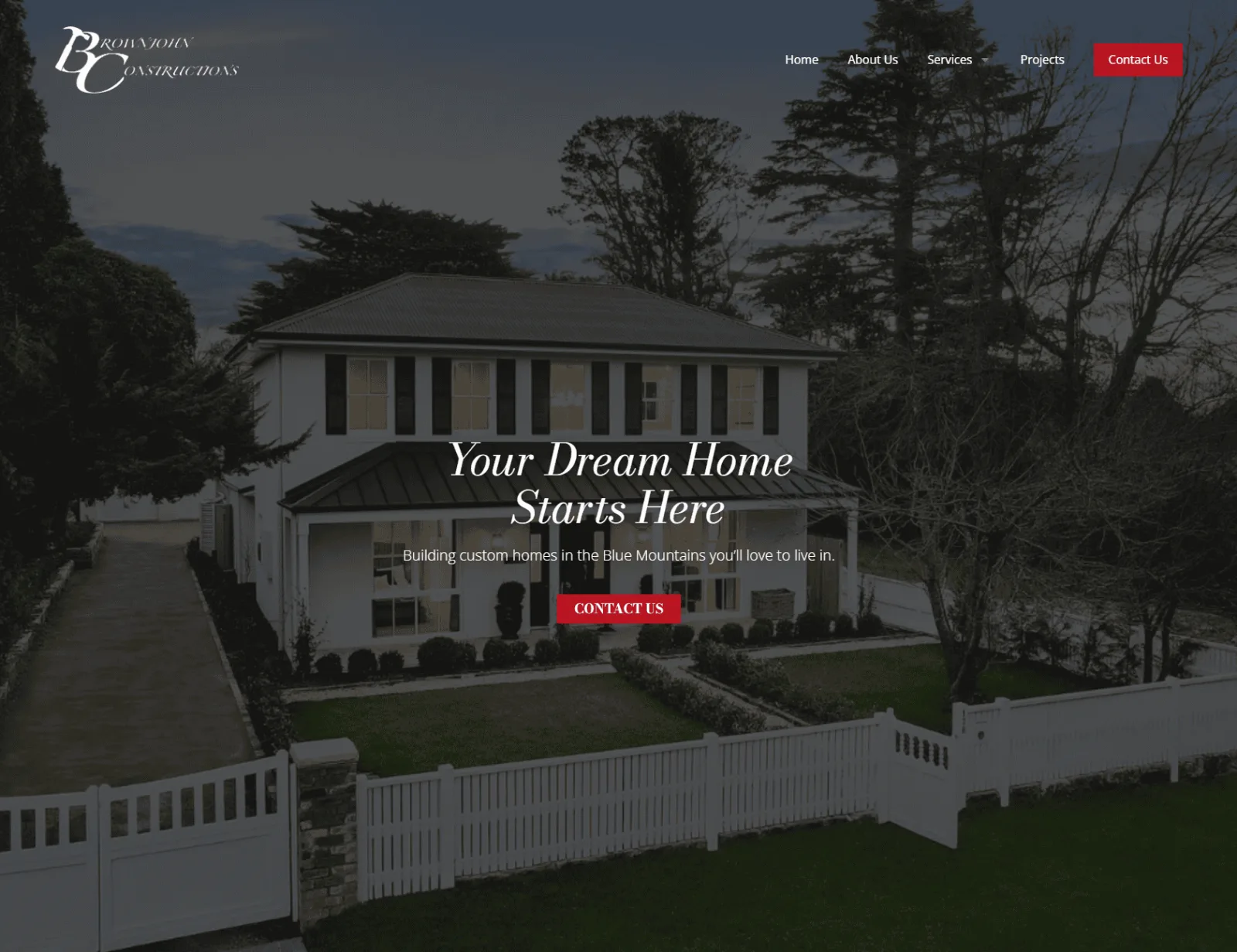 The new Brownjohn Constructions home page built by JS Website Design