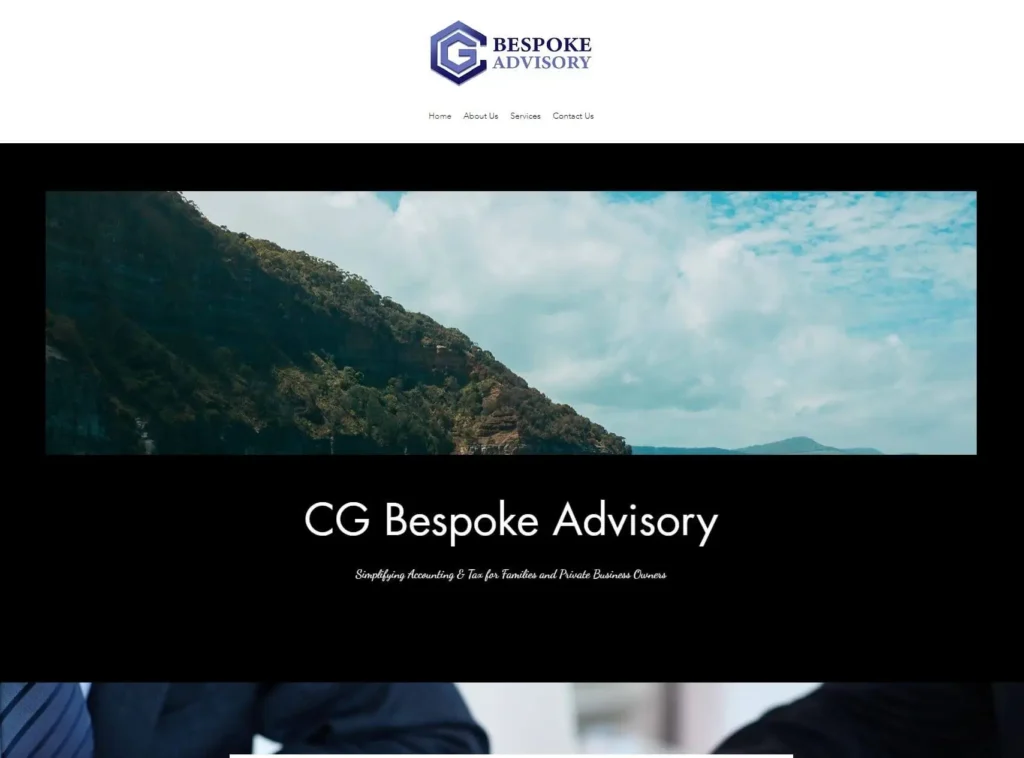 CG Bespoke Advisory home page before the redesign